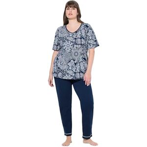 Ulla Popken Women's V-Neck Half Sleeve Pocket Pyjamas, midnight blue, 62-64 Ulla Popken Women's V-Neck Half Sleeve Pocket Pyjamas, midnight blue, 62-64