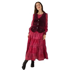 Joe Browns Women's Cord Waistcoat with Frill and Pockets, Regular, Purple, UK 18 Joe Browns Women's Cord Waistcoat with Frill and Pockets, Regular, Purple, UK 18