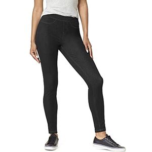 HUE Women's Curvy Fit Essential Denim Leggings Hosiery, Black, Large HUE Women's Curvy Fit Essential Denim Leggings Hosiery, Black, Large