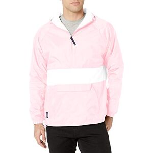 Charles River Apparel Women's Wind & Water-Resistant Pullover Rain Jacket (Reg/Ext Sizes) Windbreaker, Pink/White, XS Charles River Apparel Women's Wind & Water-Resistant Pullover Rain Jacket (Reg/Ext Sizes) Windbreaker, Pink/White, XS
