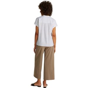 Tommy Hilfiger Women’s Short Sleeve Collarless Linen Blouse, White (Th Optic White), 6 Tommy Hilfiger Women’s Short Sleeve Collarless Linen Blouse, White (Th Optic White), 6