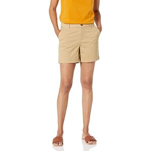 Amazon Essentials Women's Mid-Rise Slim-Fit 5" (12.7 cm) Inseam Khaki Shorts (Available in Straight and Curvy Fits), Khaki Brown, 16 Amazon Essentials Women's Mid-Rise Slim-Fit 5" (12.7 cm) Inseam Khaki Shorts (Available in Straight and Curvy Fits), Khaki Brown, 16