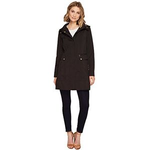 Cole Haan Women's Packable Hooded Rain Jacket with Bow (Standard and Plus Size), Black, S Cole Haan Women's Packable Hooded Rain Jacket with Bow (Standard and Plus Size), Black, S
