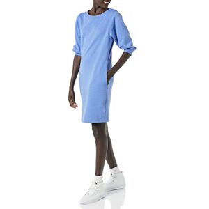 Amazon Essentials Women's Fleece Blouson Sleeve Crewneck Sweatshirt Dress (Available in Plus Size), Blue Heather, Large Amazon Essentials Women's Fleece Blouson Sleeve Crewneck Sweatshirt Dress (Available in Plus Size), Blue Heather, Large