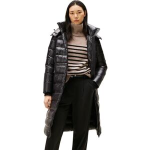 Tommy Hilfiger Women's Gloss Down Waist Maxi Puffer Jacket with Stand Collar, Black (Black), S Tommy Hilfiger Women's Gloss Down Waist Maxi Puffer Jacket with Stand Collar, Black (Black), S