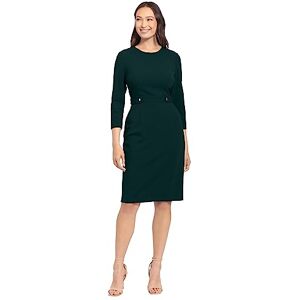 London Times Women's Work Office Business Sheath Dress with Button Waist Detail, Deep Teal, 20 Plus London Times Women's Work Office Business Sheath Dress with Button Waist Detail, Deep Teal, 20 Plus