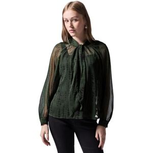 Street One Studio Raglan Chiffon Blouse with Tie Detail, Oil Green, 12 Street One Studio Raglan Chiffon Blouse with Tie Detail, Oil Green, 12