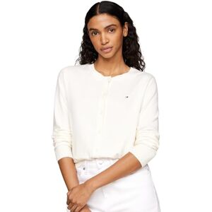 Tommy Hilfiger Women's Elegant Jersey Stitch Cardigan, Off-White (Ivory Petal), L Tommy Hilfiger Women's Elegant Jersey Stitch Cardigan, Off-White (Ivory Petal), L