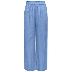 ONLY Women's Onltokyo Hw Linen Blend PNT Noos Linen Trousers, Azurine, XS / 32L ONLY Women's Onltokyo Hw Linen Blend PNT Noos Linen Trousers, Azurine, XS / 32L