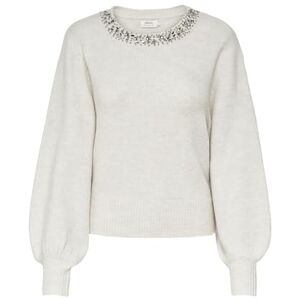 ONLY Female Knitted Jumper Onlesa Knitted Jumper, Pumice Stone/Detail: w. White Melange, XL ONLY Female Knitted Jumper Onlesa Knitted Jumper, Pumice Stone/Detail: w. White Melange, XL