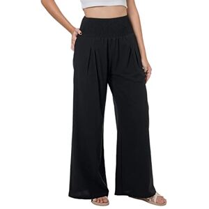 Lofbaz Women Summer Flowy Cotton Linen Palazzo Wide Leg Pants Beach High Waisted Trousers Boho Long Lounge Pant with Pockets Black 2XL Lofbaz Women Summer Flowy Cotton Linen Palazzo Wide Leg Pants Beach High Waisted Trousers Boho Long Lounge Pant with Pockets Black 2XL