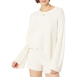 The Drop Alice Crewneck Back-Slit Ribbed Pullover Sweater, Whisper White, XL The Drop Alice Crewneck Back-Slit Ribbed Pullover Sweater, Whisper White, XL