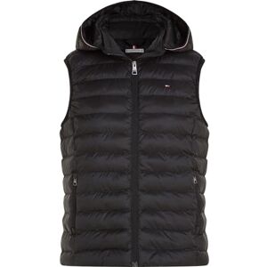 Tommy Hilfiger Women’s Padded Global Stripe Gilet with Hood, Black (Black), XXL Tommy Hilfiger Women’s Padded Global Stripe Gilet with Hood, Black (Black), XXL