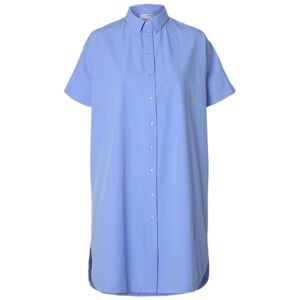SELECTED FEMME Women's Shirt Blouse Dress, Cornflower Blue, 14 SELECTED FEMME Women's Shirt Blouse Dress, Cornflower Blue, 14