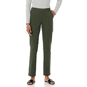 Amazon Essentials Women's Bi-Stretch Full Length Straight Leg Trouser, Dark Green, 18 Amazon Essentials Women's Bi-Stretch Full Length Straight Leg Trouser, Dark Green, 18