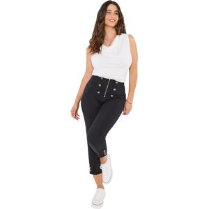 Joe Browns Women's Rock Chick Button Detail Capri Pants, Regular, Black, UK 10 Joe Browns Women's Rock Chick Button Detail Capri Pants, Regular, Black, UK 10