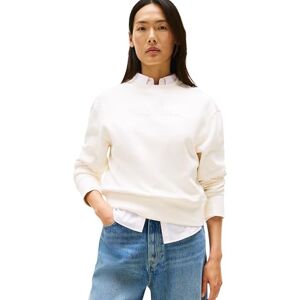 Tommy Hilfiger Women’s Round Neck Lurex Script Sweatshirt, White (Ivory Silk), XXS Tommy Hilfiger Women’s Round Neck Lurex Script Sweatshirt, White (Ivory Silk), XXS