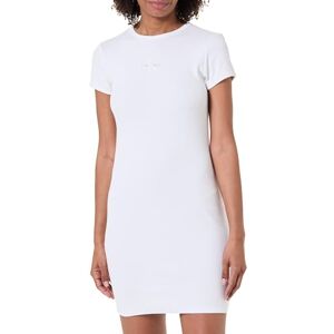 Calvin Klein Women's Ss Monologo Baby Rib Mini Dress LV047F241G Dresses, White (Bright White), XXL Calvin Klein Women's Ss Monologo Baby Rib Mini Dress LV047F241G Dresses, White (Bright White), XXL
