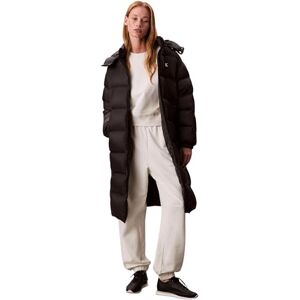 Calvin Klein Women’s Essential Mid Weight Long Puffer Jacket with Hood, Black (Black), S Calvin Klein Women’s Essential Mid Weight Long Puffer Jacket with Hood, Black (Black), S