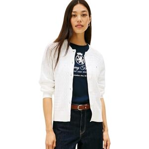 Tommy Hilfiger Women's Cable Knit Cardigan, White (Ecru), XL Tommy Hilfiger Women's Cable Knit Cardigan, White (Ecru), XL