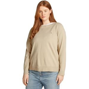 Tommy Hilfiger Women’s Jersey Stitch Boat Neck Jumper, Beige (Sandalwood), 20 Tommy Hilfiger Women’s Jersey Stitch Boat Neck Jumper, Beige (Sandalwood), 20