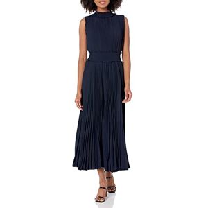 Nanette Nanette Lepore Women's Smocked High Neck Pleated Maxi Dress, Nanette Navy, 18 Nanette Nanette Lepore Women's Smocked High Neck Pleated Maxi Dress, Nanette Navy, 18