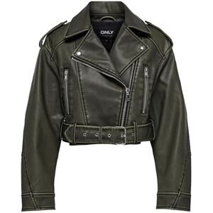 ONLY Female Faux Leather Jacket Onlla Faux Leather Jacket, Black/detail: washed, L ONLY Female Faux Leather Jacket Onlla Faux Leather Jacket, Black/detail: washed, L