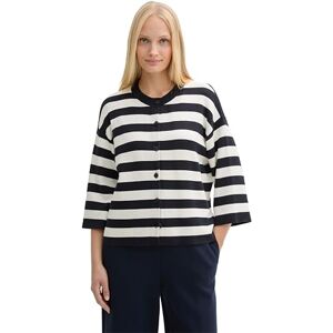 TOM TAILOR Women's 1047033 Cardigan, 37734-Navy Offwhite Block Stripe, XL TOM TAILOR Women's 1047033 Cardigan, 37734-Navy Offwhite Block Stripe, XL