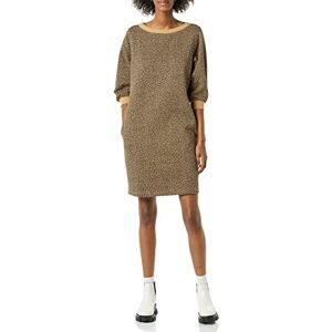 Amazon Essentials Women's Fleece Blouson Sleeve Crewneck Sweatshirt Dress (Available in Plus Size), Camel Cheetah, Large Amazon Essentials Women's Fleece Blouson Sleeve Crewneck Sweatshirt Dress (Available in Plus Size), Camel Cheetah, Large