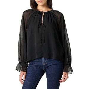 The Drop Piper Tie Front Feminine Blouse, Black, XL The Drop Piper Tie Front Feminine Blouse, Black, XL