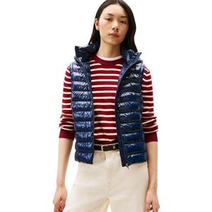 Tommy Hilfiger Women’s Slim Padded Gilet with Hood, Blue (Dark Night Navy), XXL Tommy Hilfiger Women’s Slim Padded Gilet with Hood, Blue (Dark Night Navy), XXL