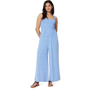 Amazon Essentials Women's Square Neck Wide Leg Sleeveless Jumpsuit, Blue Beige Ditsy Flower, X-Small Amazon Essentials Women's Square Neck Wide Leg Sleeveless Jumpsuit, Blue Beige Ditsy Flower, X-Small