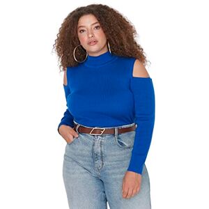Trendyol Women's Turtleneck Plain Regular Plus Size Sweater Sweatshirt, Indigo, XXL UK Trendyol Women's Turtleneck Plain Regular Plus Size Sweater Sweatshirt, Indigo, XXL UK