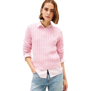 Tommy Hilfiger Women’s Jumper Cable in Cotton, Pink (Bonita Pink), XXXL Tommy Hilfiger Women’s Jumper Cable in Cotton, Pink (Bonita Pink), XXXL