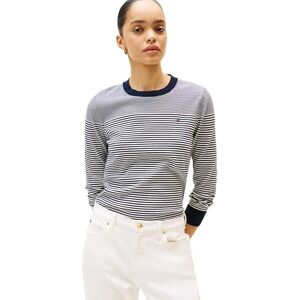 Tommy Hilfiger Women’s Fine Jersey Round Neck Jumper, Multicolor (Bretton Stripe Dark Night Navy), XXS Tommy Hilfiger Women’s Fine Jersey Round Neck Jumper, Multicolor (Bretton Stripe Dark Night Navy), XXS