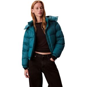 Calvin Klein Women’s Essential Mid Weight Puffer Jacket with Hood, Green (Maya Blue), L Calvin Klein Women’s Essential Mid Weight Puffer Jacket with Hood, Green (Maya Blue), L