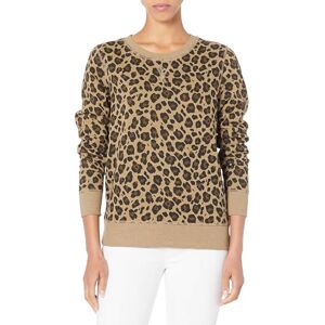 Amazon Essentials Women's French Terry Fleece Crewneck Sweatshirt (Available in Plus Size), Camel Leopard Print, X-Small Amazon Essentials Women's French Terry Fleece Crewneck Sweatshirt (Available in Plus Size), Camel Leopard Print, X-Small