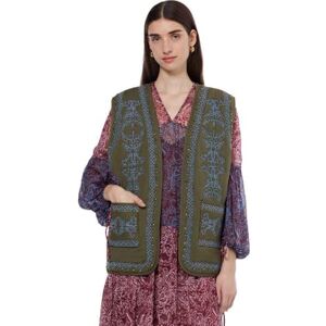 Scotch & Soda Women's Floral Embroidered Gilet Vest, Classic Green 352, Scotch & Soda Women's Floral Embroidered Gilet Vest, Classic Green 352,