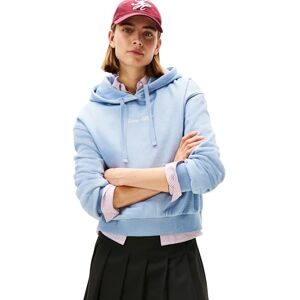 Tommy Hilfiger Women's Classic Script Fleece Hoodie, Blue (Brisk Blue Heather), M Tommy Hilfiger Women's Classic Script Fleece Hoodie, Blue (Brisk Blue Heather), M