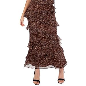 Anaya with Love Women's Maxi Skirt Ladies Co-ord Asymmetric Tiered Ruffle Frill Animal Print Chiffon Boho Smart Casual Gold Fleck, Animal Print 16 Anaya with Love Women's Maxi Skirt Ladies Co-ord Asymmetric Tiered Ruffle Frill Animal Print Chiffon Boho Smart Casual Gold Fleck, Animal Print 16