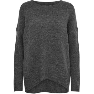 ONLY ONLNANJING Women's Warm Knitted Pullover Long Sleeve Crew Neck Knitted Sweater Loose Stretch Jumper, Dark Grey Blend, M ONLY ONLNANJING Women's Warm Knitted Pullover Long Sleeve Crew Neck Knitted Sweater Loose Stretch Jumper, Dark Grey Blend, M