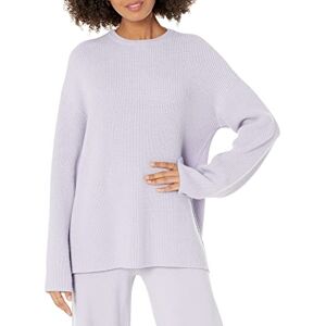 The Drop Alice Crewneck Back-Slit Ribbed Pullover Sweater, Dusty Purple, XXL The Drop Alice Crewneck Back-Slit Ribbed Pullover Sweater, Dusty Purple, XXL