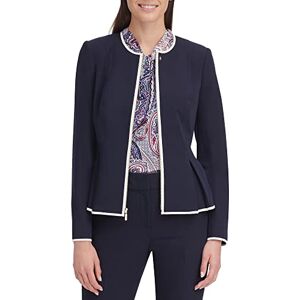 Tommy Hilfiger Women's Hsvj0013-mvy-8 Peplumn Jacket, Midnight/Ivory, 12 Tommy Hilfiger Women's Hsvj0013-mvy-8 Peplumn Jacket, Midnight/Ivory, 12