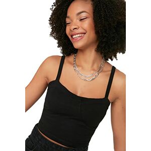 Trendyol Women Slim fit Basic Sweetheart Knitted Blouse Black Trendyol Women Slim fit Basic Sweetheart Knitted Blouse Black