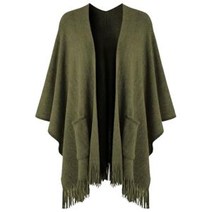 Ferand Women's Shawl Wraps with Pockets Open Front Fringe Poncho Cozy Knit Lightweight Cardigan Sweater, Army Green, One size Ferand Women's Shawl Wraps with Pockets Open Front Fringe Poncho Cozy Knit Lightweight Cardigan Sweater, Army Green, One size