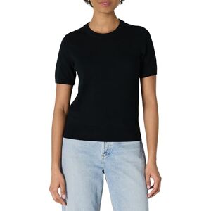 Amazon Essentials Women's Regular-Fit Short-Sleeve Crewneck Pullover Jumper Top, Black, S Amazon Essentials Women's Regular-Fit Short-Sleeve Crewneck Pullover Jumper Top, Black, S