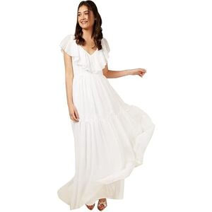 Little Mistress Women's Jaime Bridal Ivory Frill Maxi Dress, Size 10 UK, White Little Mistress Women's Jaime Bridal Ivory Frill Maxi Dress, Size 10 UK, White