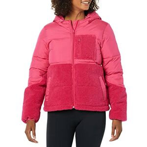 Amazon Essentials Women's Full-Zip Sherpa Fleece Hooded Puffer Jacket, Hot Pink, Large Amazon Essentials Women's Full-Zip Sherpa Fleece Hooded Puffer Jacket, Hot Pink, Large