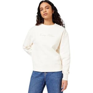 Tommy Hilfiger Women’s Round Neck Lurex Script Sweatshirt, White (Ivory Silk), M Tommy Hilfiger Women’s Round Neck Lurex Script Sweatshirt, White (Ivory Silk), M