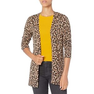 Amazon Essentials Women's Lightweight Long Open-Front Cardigan (Available in Plus Size), Camel Leopard, L Amazon Essentials Women's Lightweight Long Open-Front Cardigan (Available in Plus Size), Camel Leopard, L
